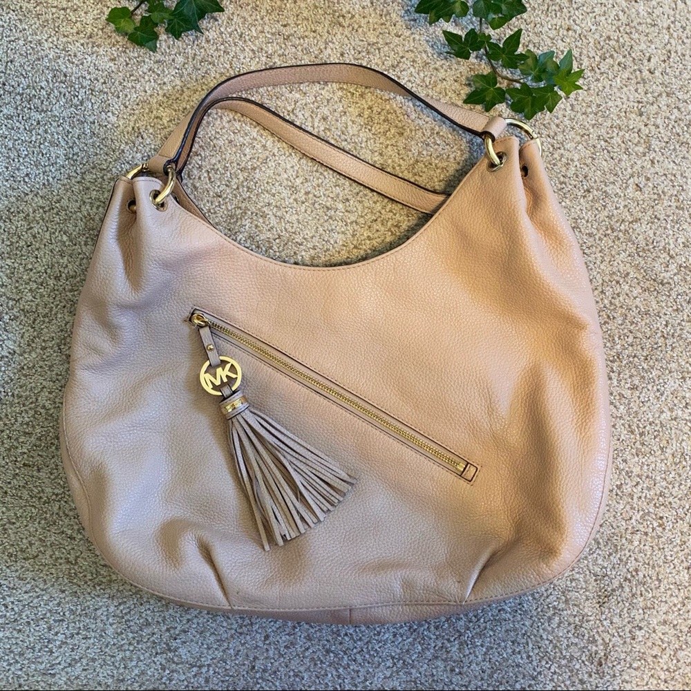 beige large michael kors purse